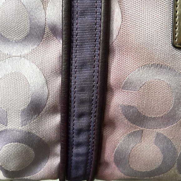 Coach Poppy Rare Vintage Purple straps/Lavender C Fabric Silvertone Hardw - Picture 5 of 16